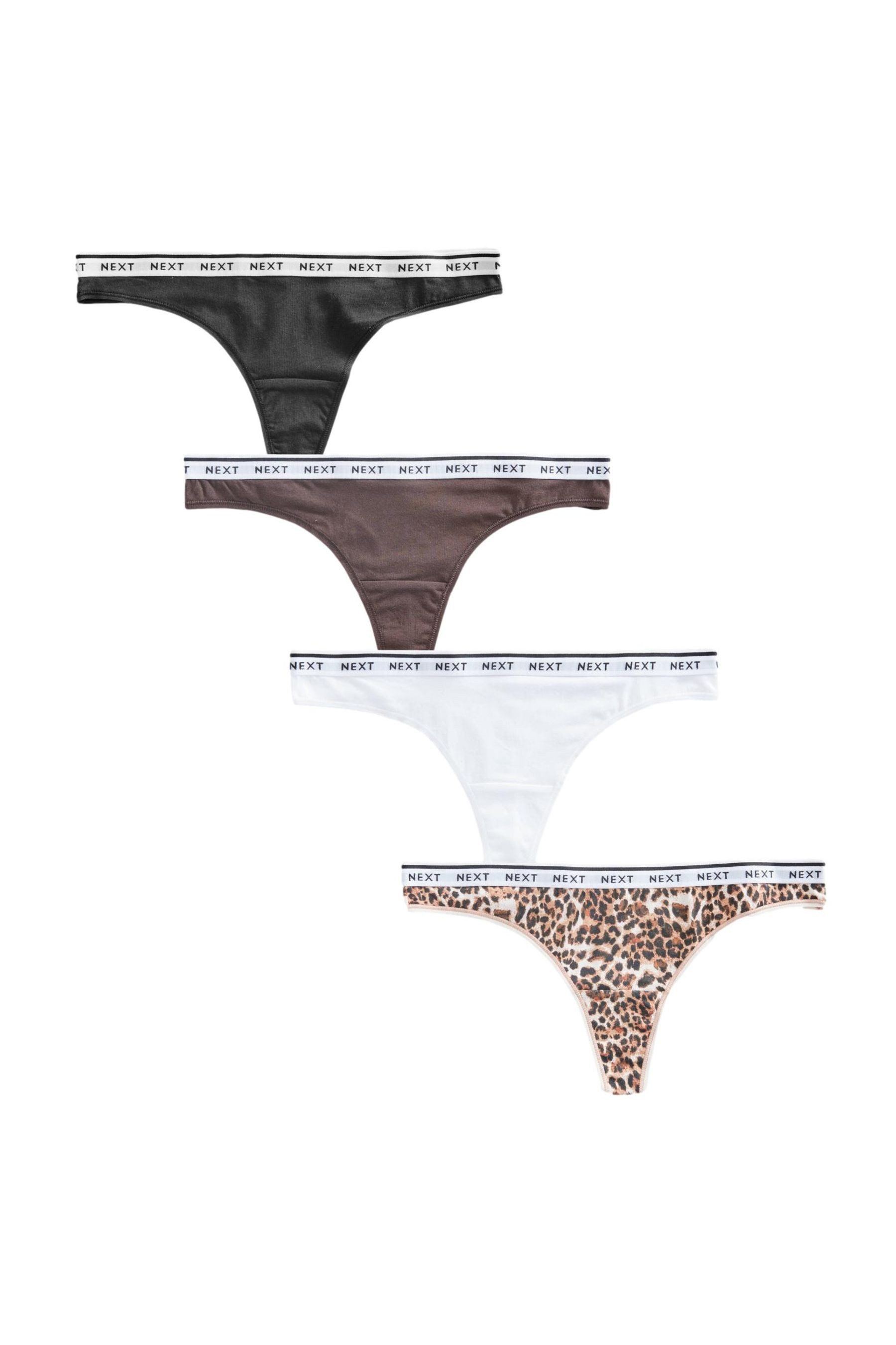 String Logo-Slips im 4er-Pack, Tanga