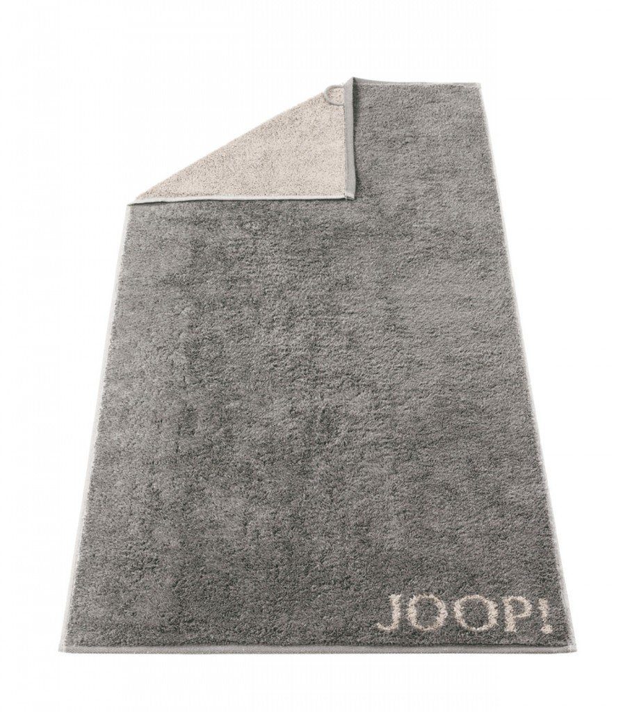Joop! Handtuch Gästetuch Classic Doubleface Graphit 1600 70, Walkfrottier (1-St), Wendeoptik, Logo, Flauschig, Unifarben