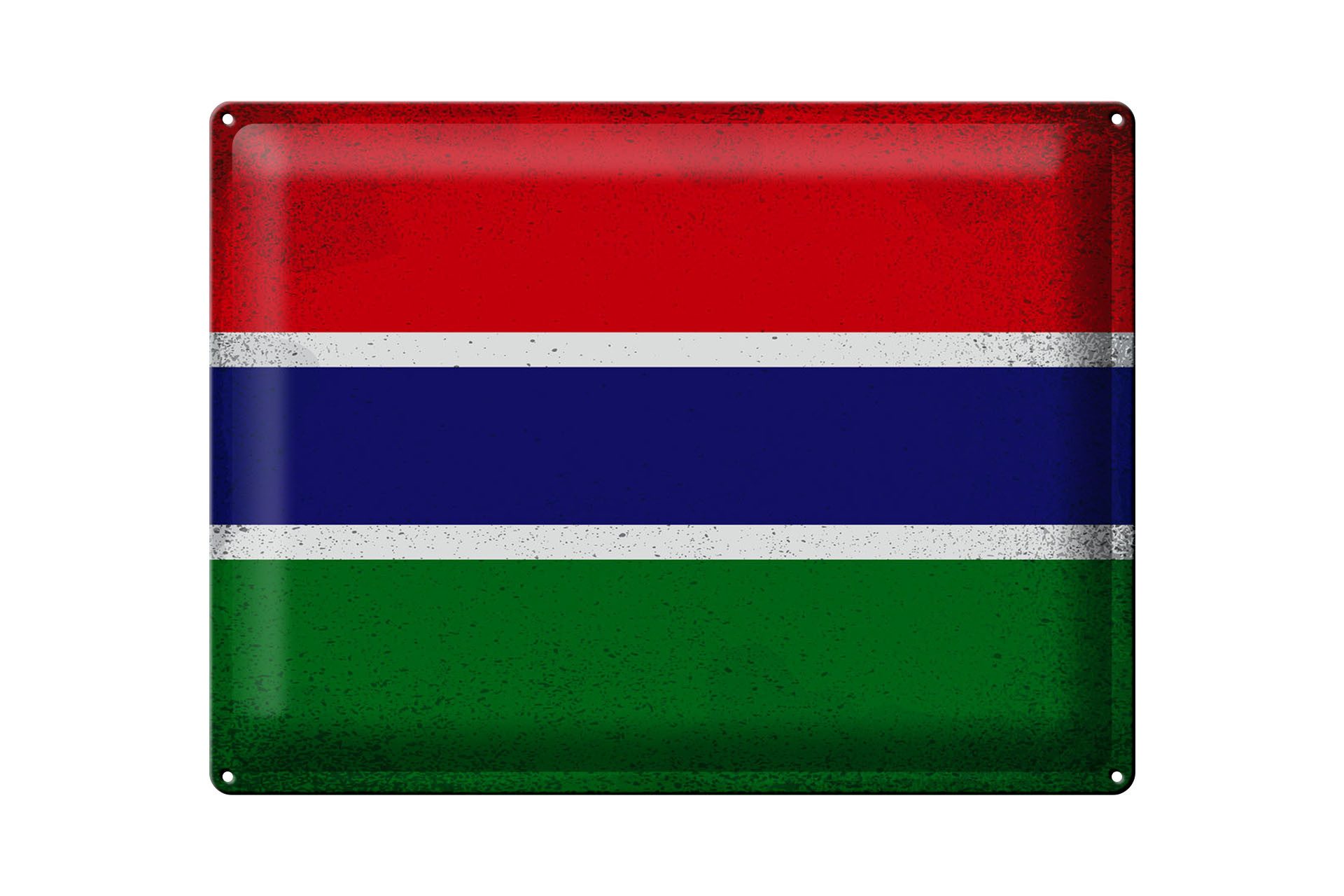 Metallschild Flagge Gambia 40x30cm Flag of Gambia Vintage