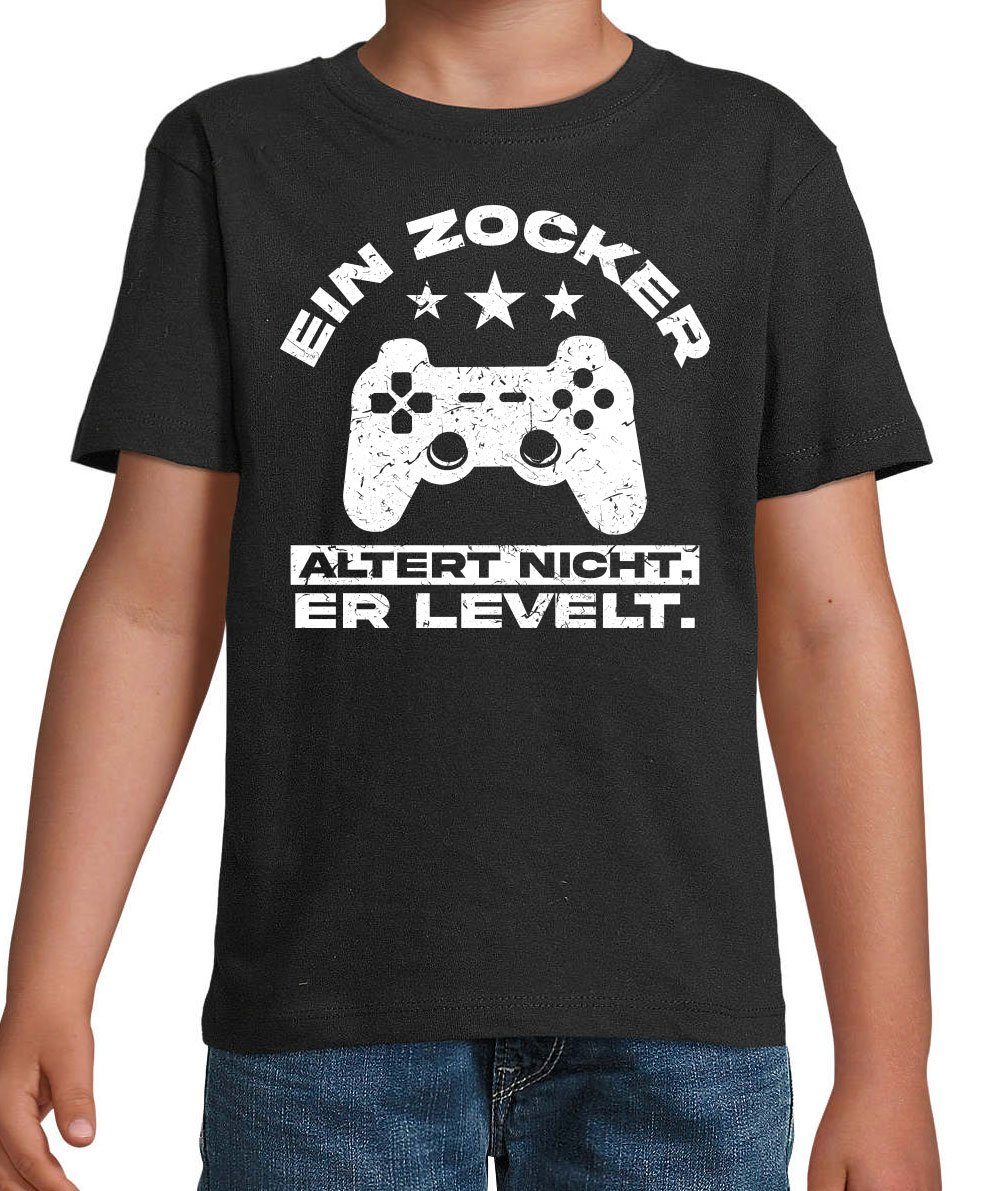 Youth Designz T-Shirt Ein Zocker altert nicht, er LEVELT! Kinder Shirt mit Controller Frontprint – Bild 2 von 2