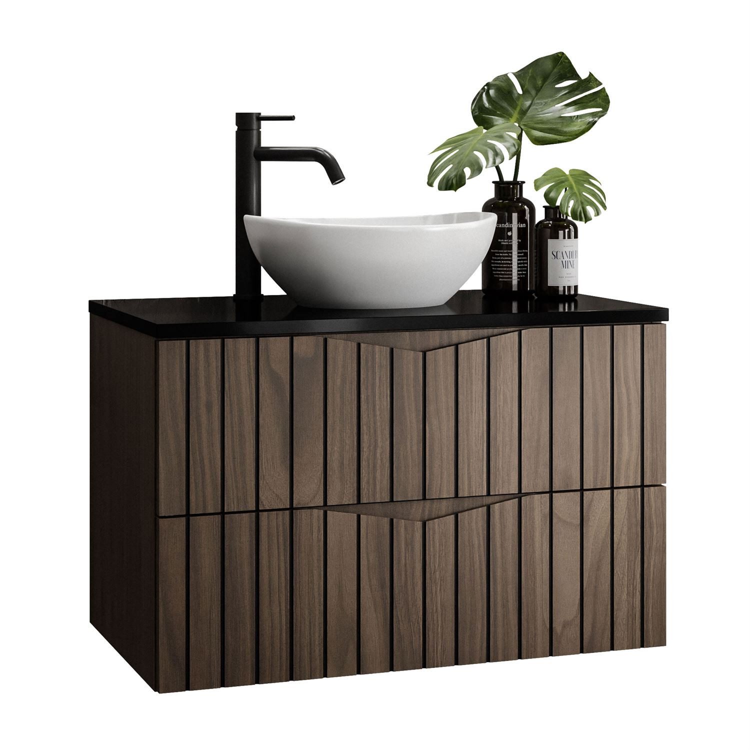 Lookway Badmöbel-Set Badmöbel-Set HIKARI II 80 cm Hängeschrank mit Aufsatzw günstig online kaufen