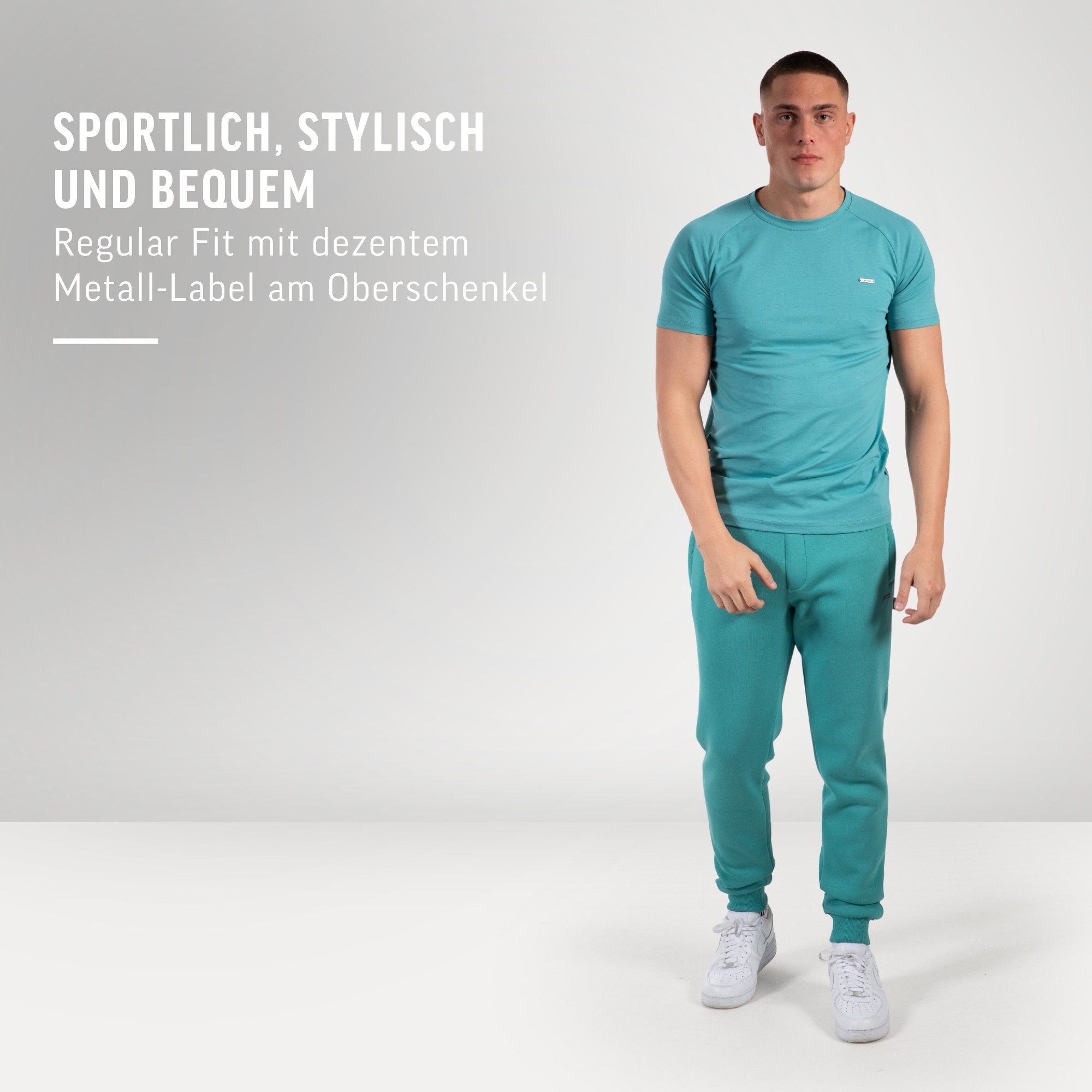 Smilodox Jogginghose Thilo Trainingshose mit Elastikbund & Seitentaschen, Regular Fit Mit Bündchen am Bein, Bequeme Passform, Sport & Freizeit