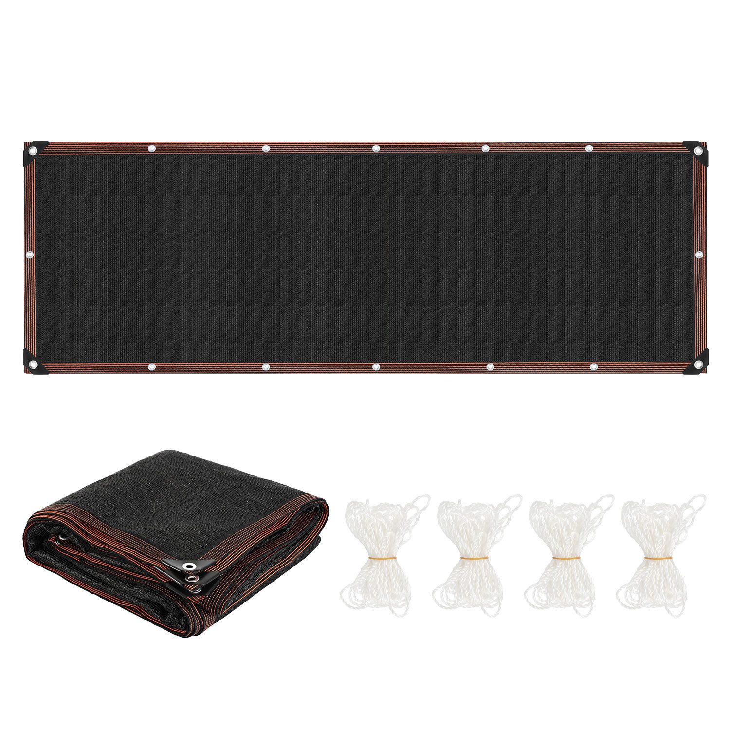Sonnensegel Schattiernetz 200x600cm HDPE UV-beständig Schwarz Geeignet für Gärten