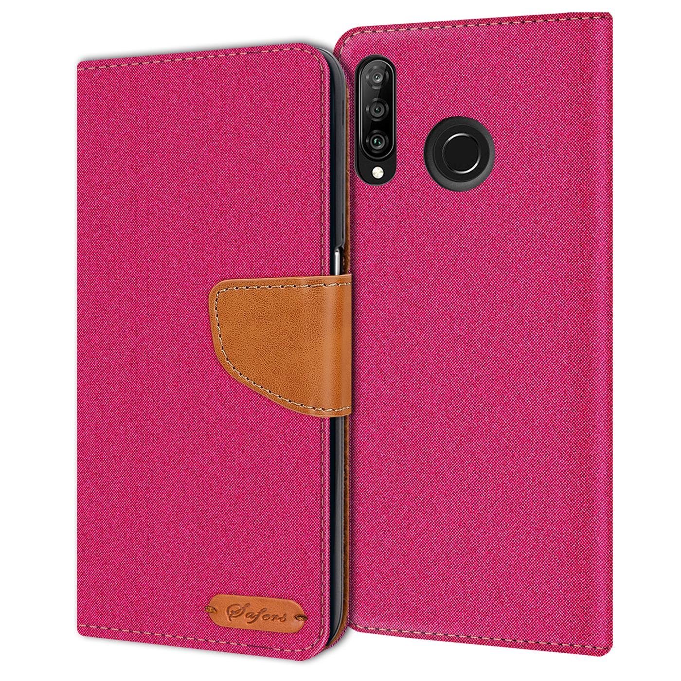 CoolGadget Handyhülle Denim Schutzhülle Flip Case für Huawei P30 Lite 6,2 Zoll, Book Cover Handy Tasche Hülle für P30 Lite New Edition Klapphülle