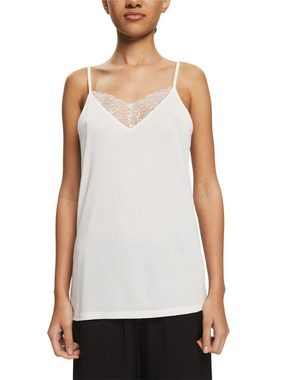 Esprit Collection T-Shirt Top mit Spitze, LENZING™ ECOVERO™ (1-tlg)