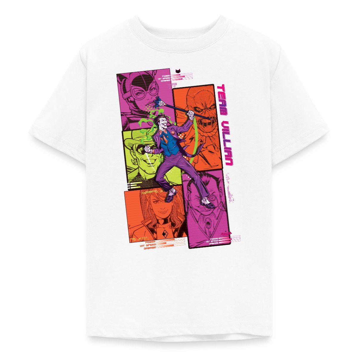 T-Shirt Batman Team Villain Mit Joker Und Comic-Panels Teenager T-Shirt