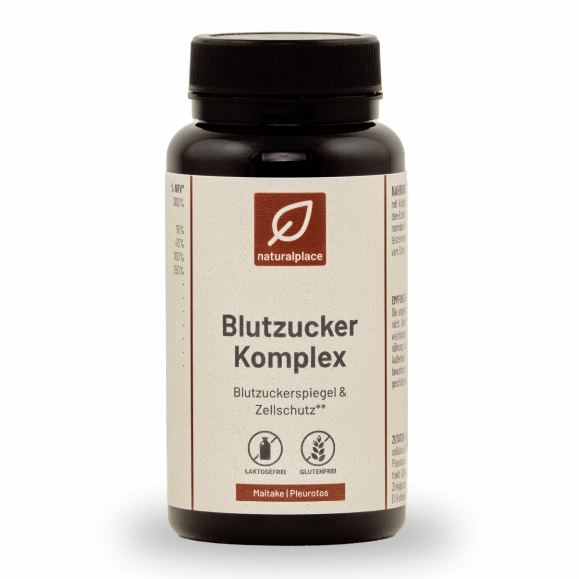 naturalplace® Blutzucker Komplex mit Vitalpilzen, Mineralstoffen & Vitaminen, 60 Kapseln, Zur Auftrechterhaltung eines normalen Blutzuckerspiegels - Zellschutz