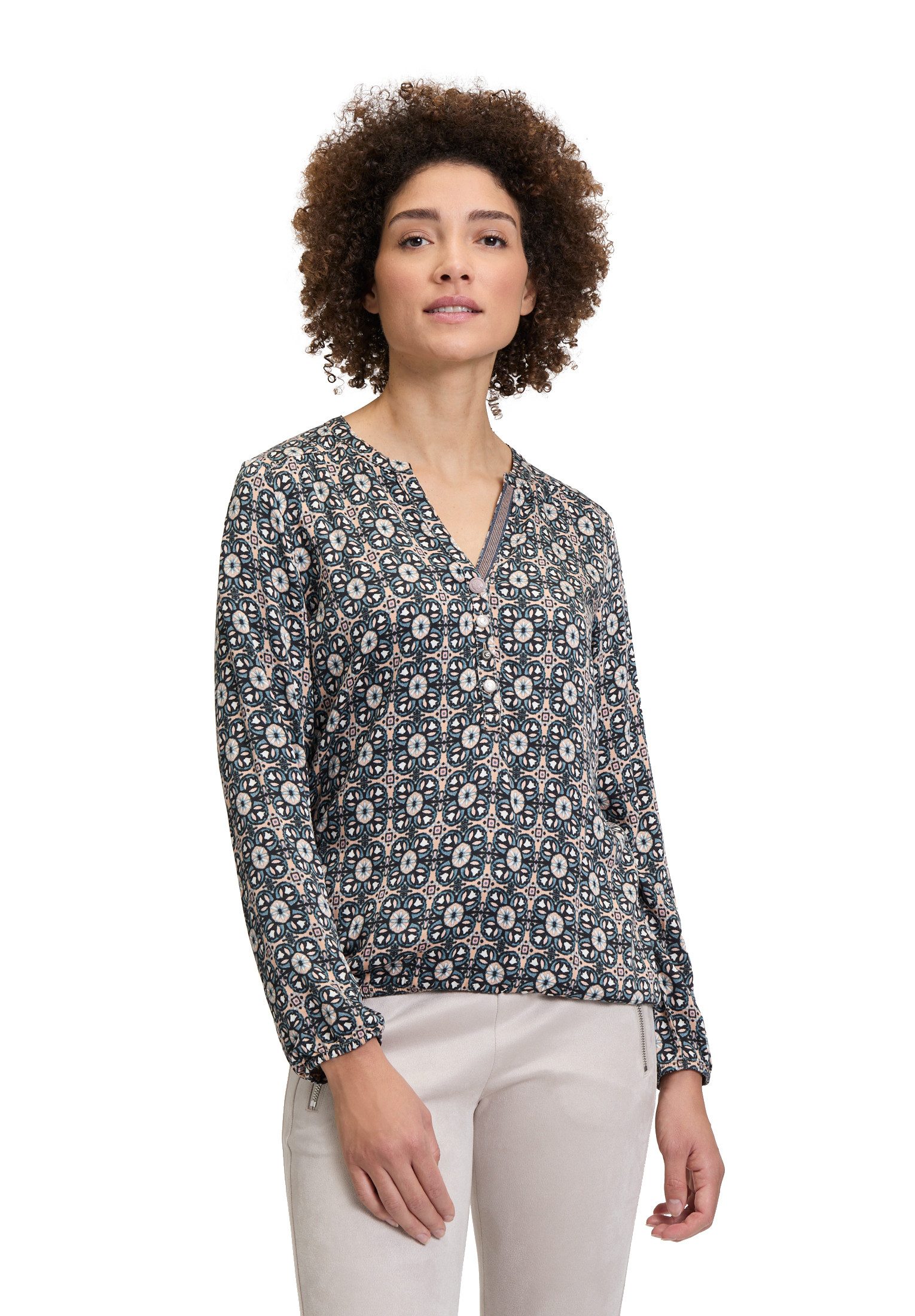 Schlupfbluse Cartoon Casual-Bluse mit Muster