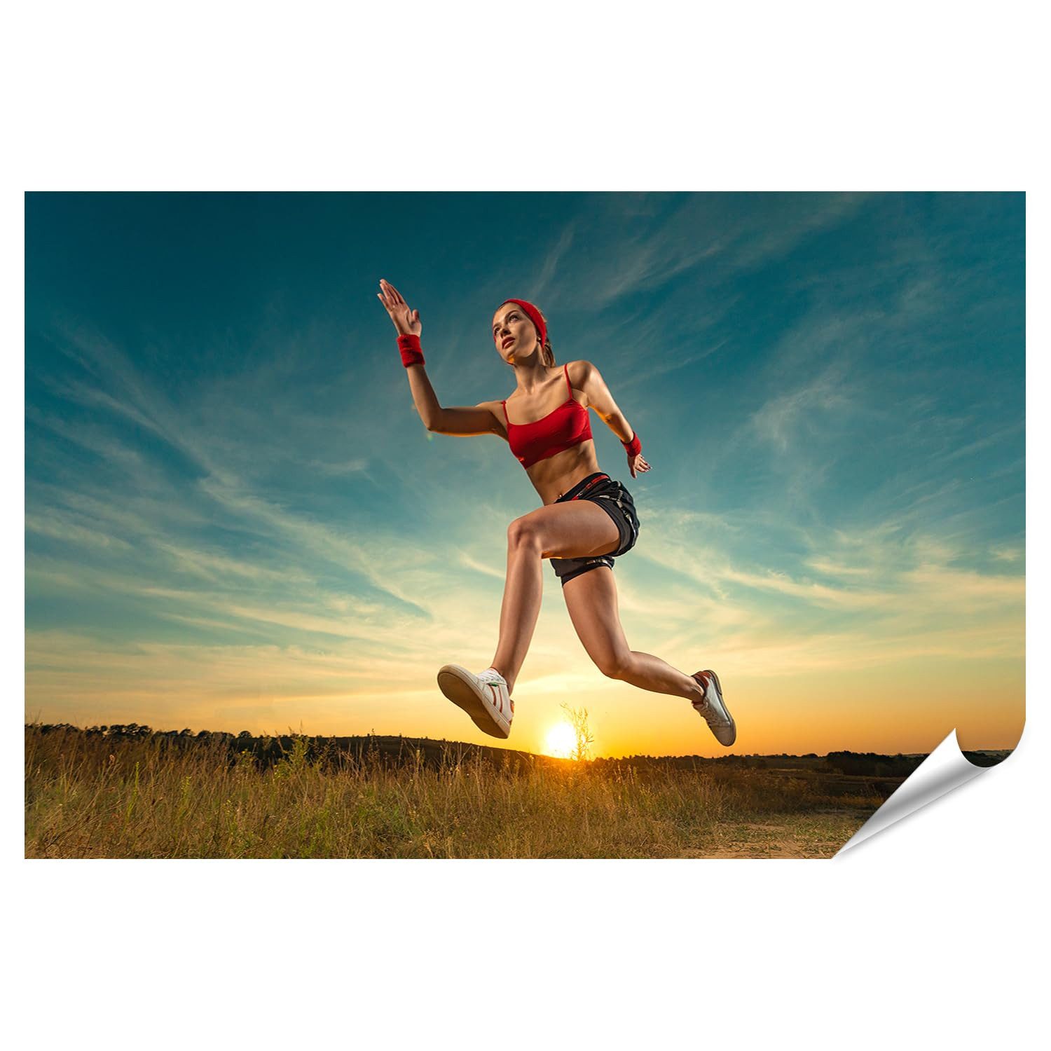 islandburner Poster Läufer Konzept Frau Athlet Laufen Trail Fitness Sport Motivation