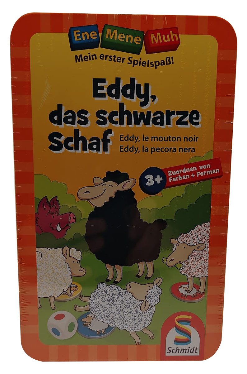 Schmidt Spiele Spiel Schmidt 51290 Spiel-Set Ene Mene Mu Eddy das schwarze Schaf Brettspiel, Eddy das schwarze Schaf