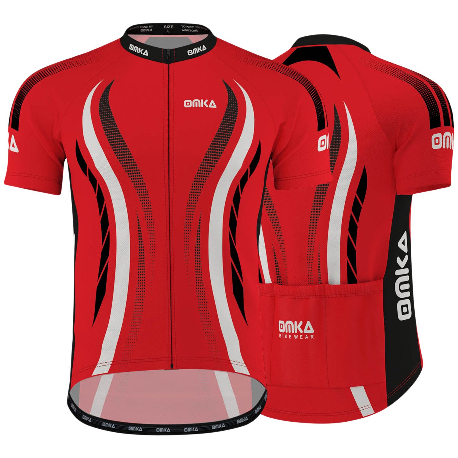 OMKA Radtrikot ME-3013 Rot/Weiß Herren Racing günstig online kaufen