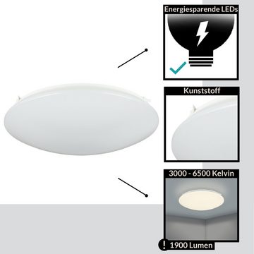 EGLO LED Deckenleuchte Valdanzo, Leuchtmittel inklusive, LED Deckenleuchte, rund, dimmbar, mit Fernbedienung, Ø 38 cm