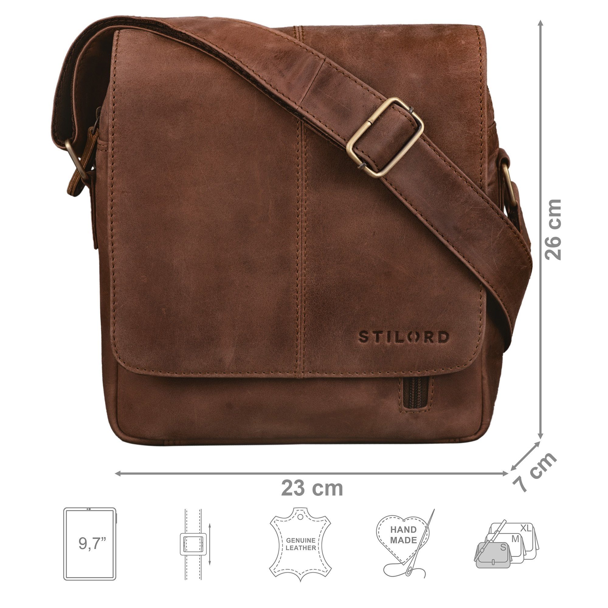 STILORD Schultertasche "Matt" Herrenhandtasche Leder Umhängetasche Männner Vintage – Bild 3 von 5