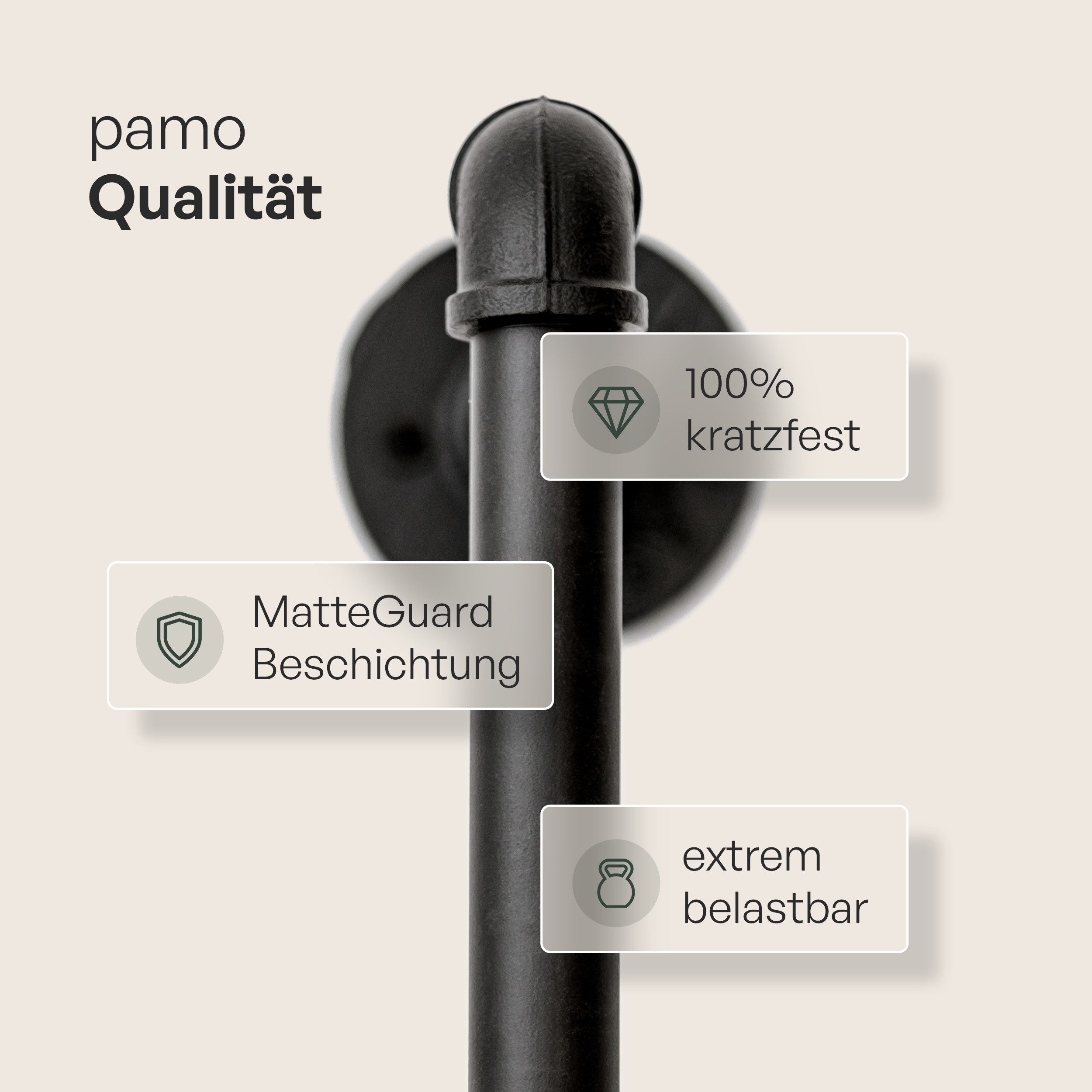 pamo. design Kleiderständer KIM DOUBLE Industrial Kleiderstange zur Wandmon günstig online kaufen