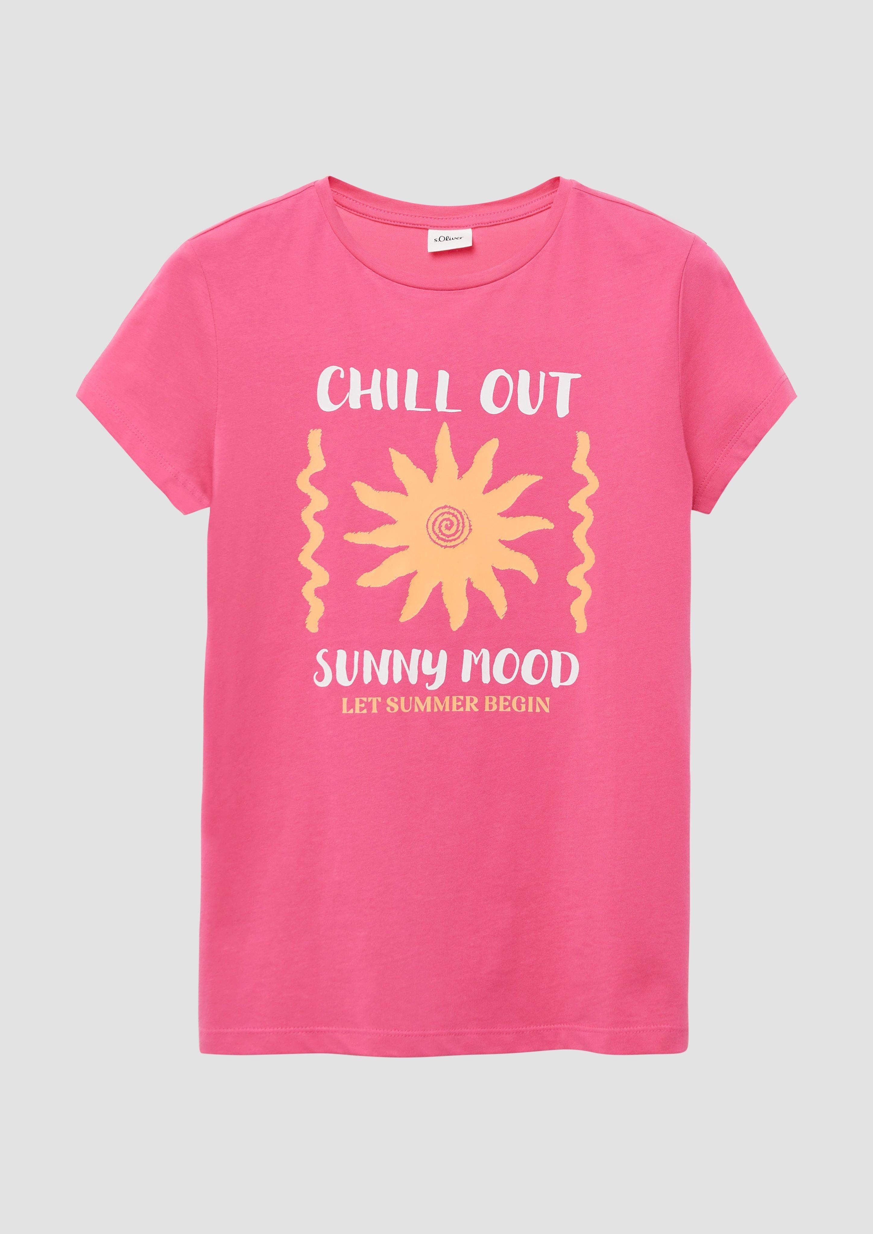 s.Oliver Kurzarmshirt T-Shirt im Loose Fit mit Frontprint