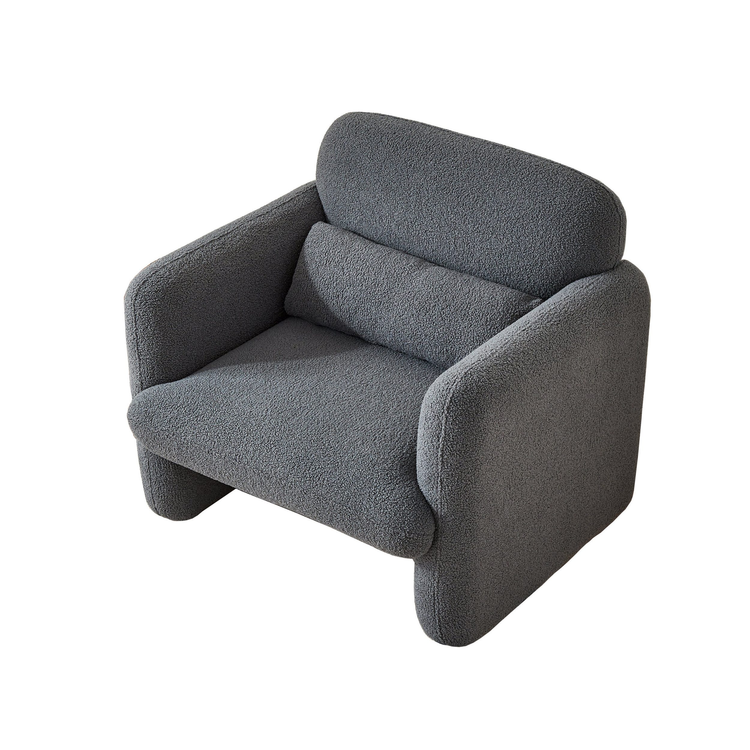 SEEZSSA Loungesessel Armstuhl Lammwolle Sofasessel Polsterstuhl günstig online kaufen