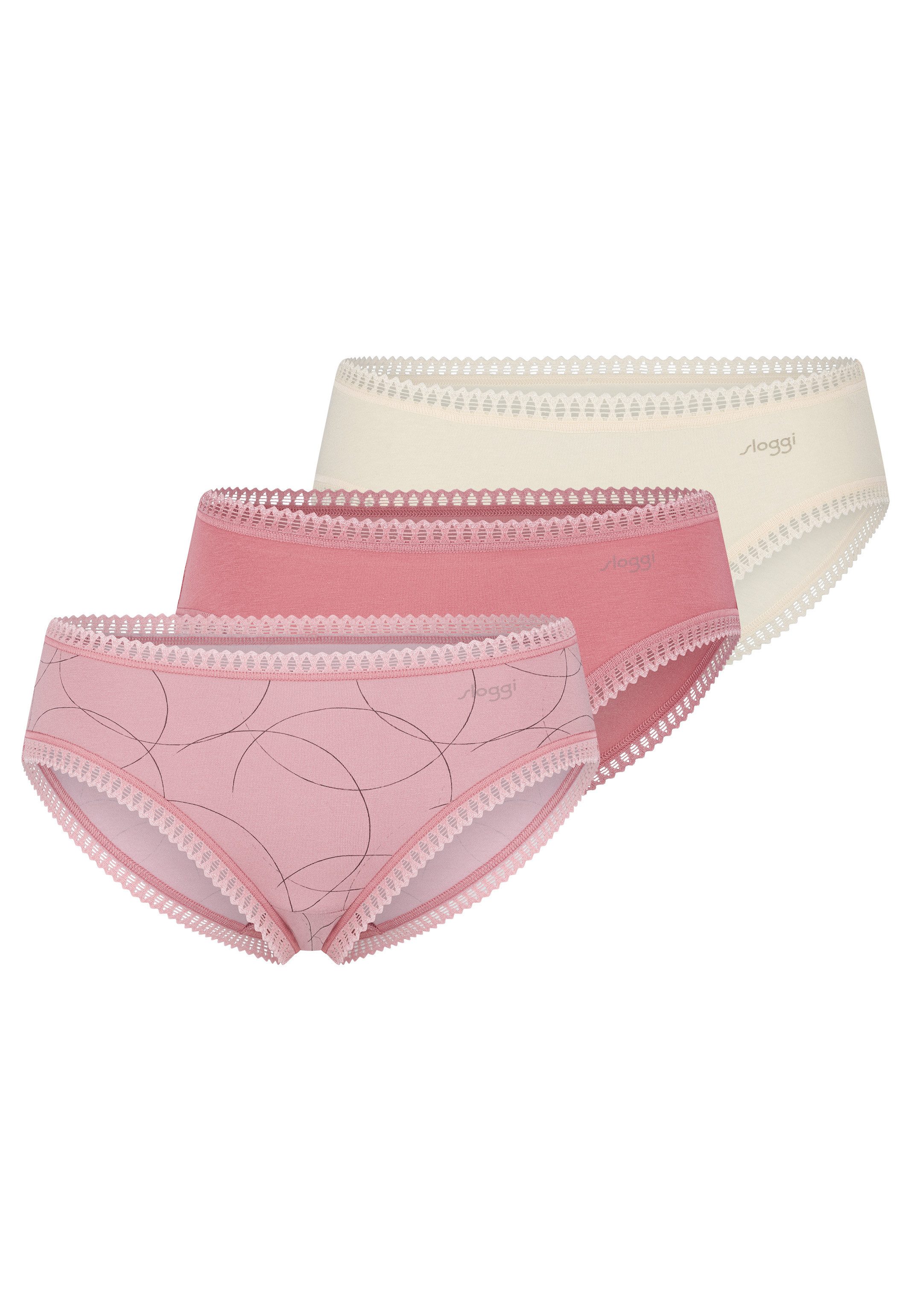 sloggi Hipster 3er Pack GO Crush (Spar-Set, 3-St) Hipster - Baumwolle - Atmungsaktiv - Komfortabel und atmungsaktiv