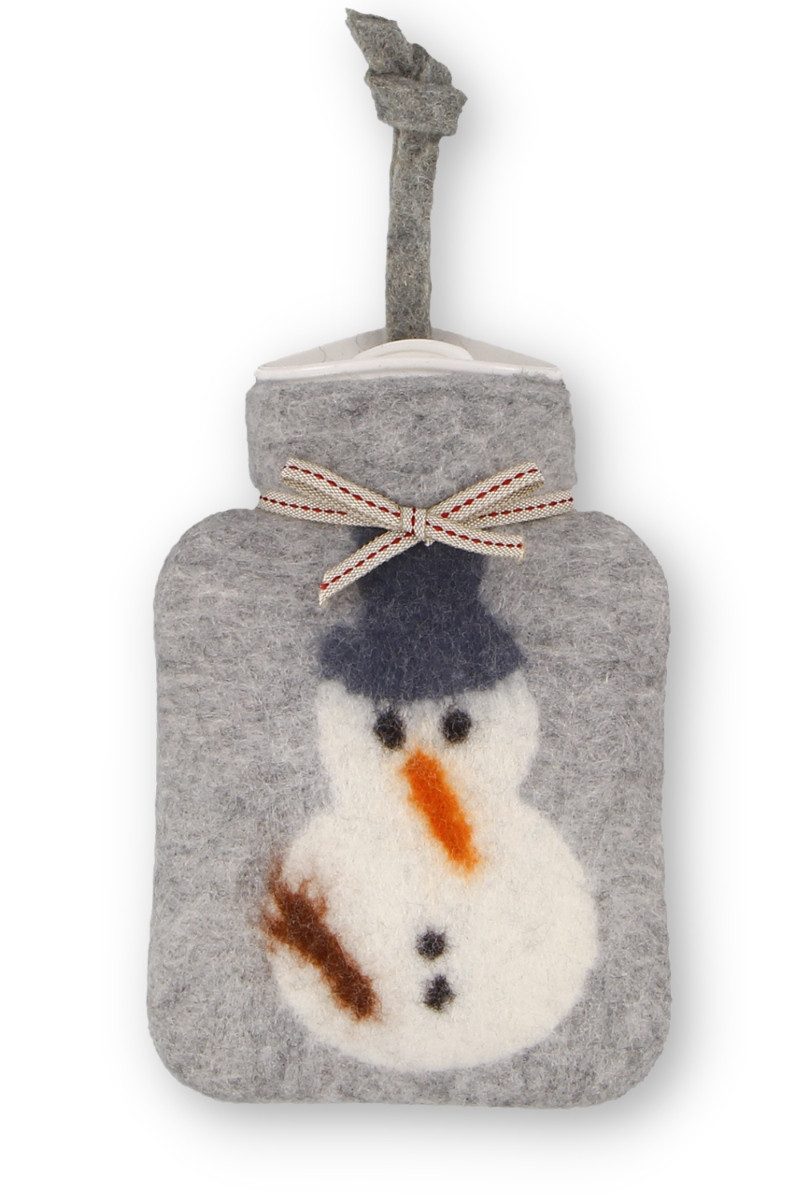 Dorothee Lehnen Wärmflasche Mini-Wärmflasche - SCHNEEMANN - hellgrau melange