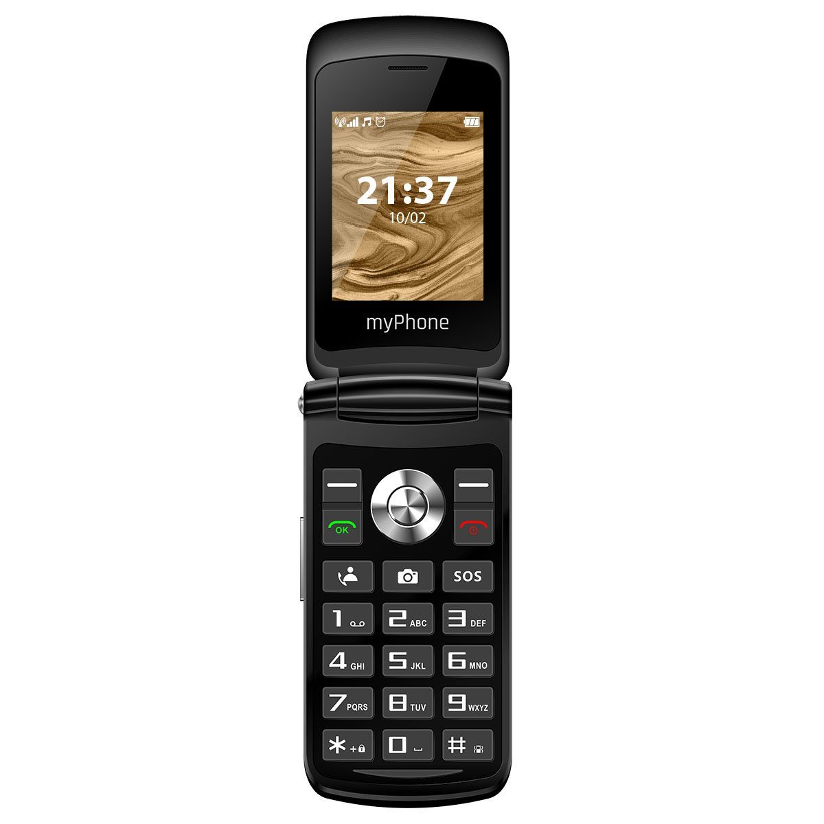 myPhone Waltz 2G, 2,4" Display, 800mAh. 0,3 Mpx, SOS Taste Schwarz Handy