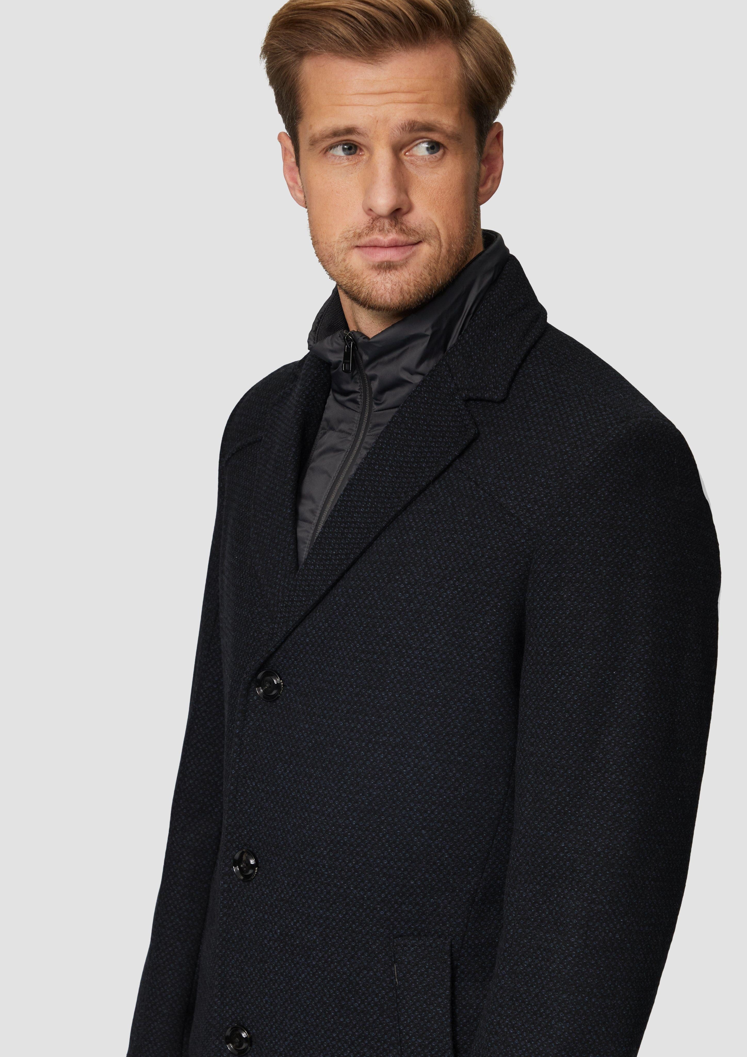 s.Oliver BLACK LABEL Langmantel Wattierter Wollmix-Mantel günstig online kaufen