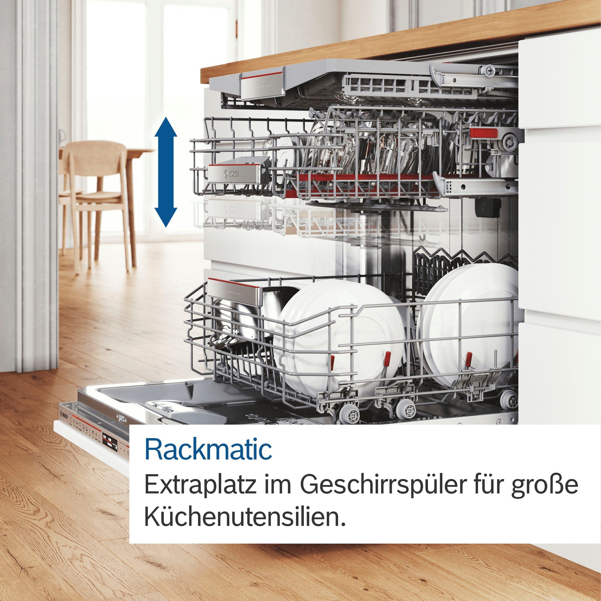 BOSCH 4, vollintegrierbarer Geschirrspüler 13 Serie Maßgedecke SMV46KX55E,