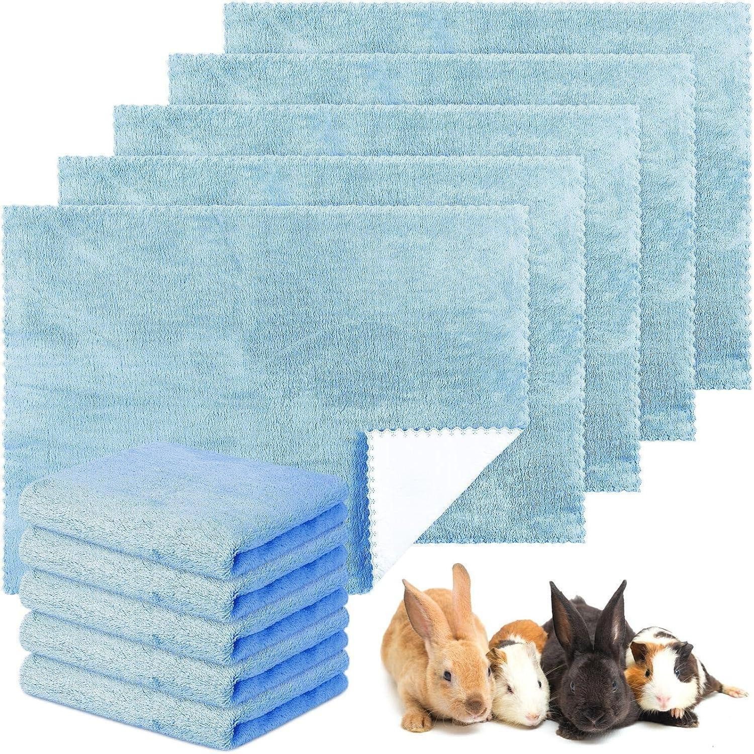 LuxusKollektion Kleintierstreu Wasserdichte Meerschweinchen Decken 10er Set Blau 18 x 24 Zoll