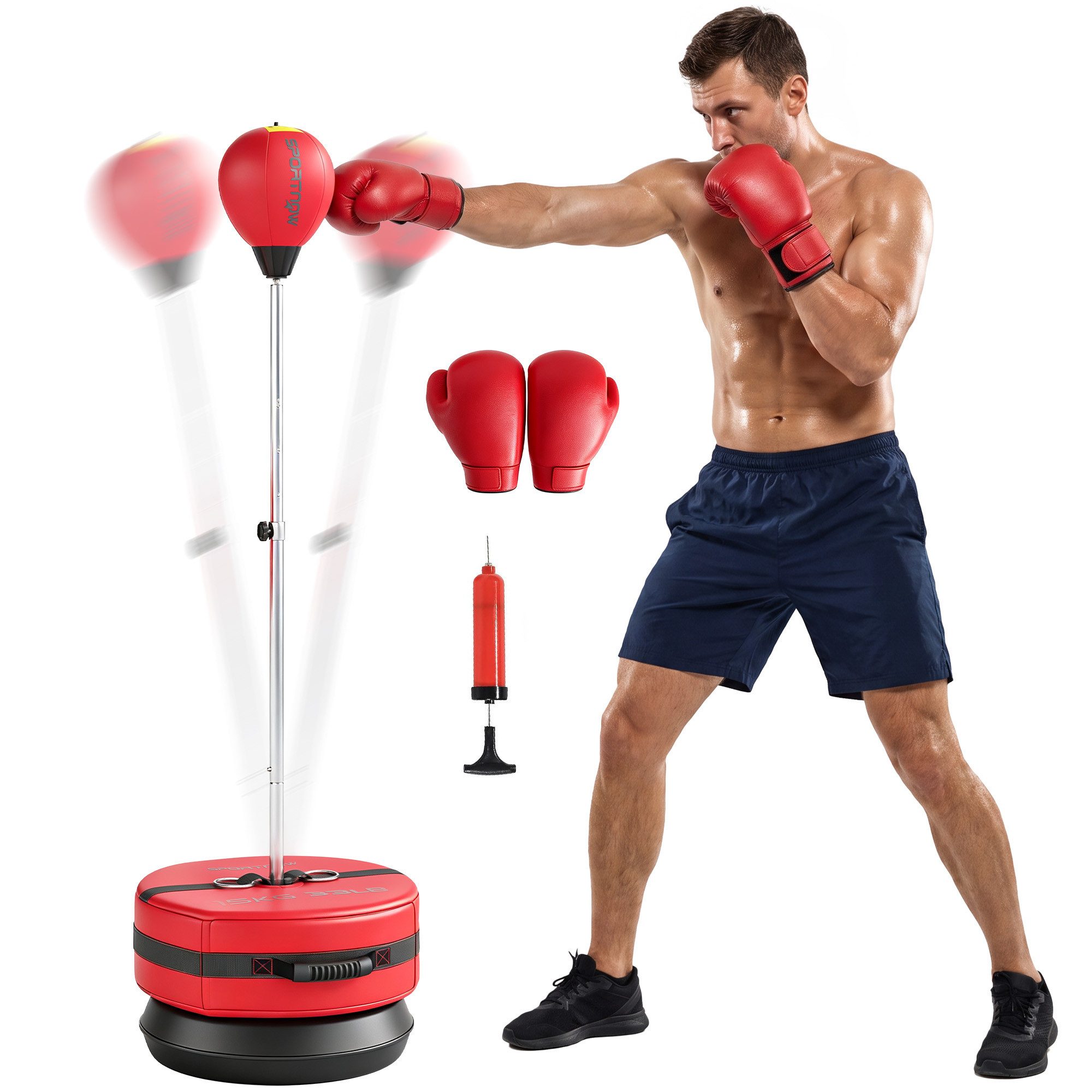 FELIXLEO Boxsackhalterung Boxsack mit Standfuß 125 bis 145 cm höhenverstellbares Box Set, (1-tlg)