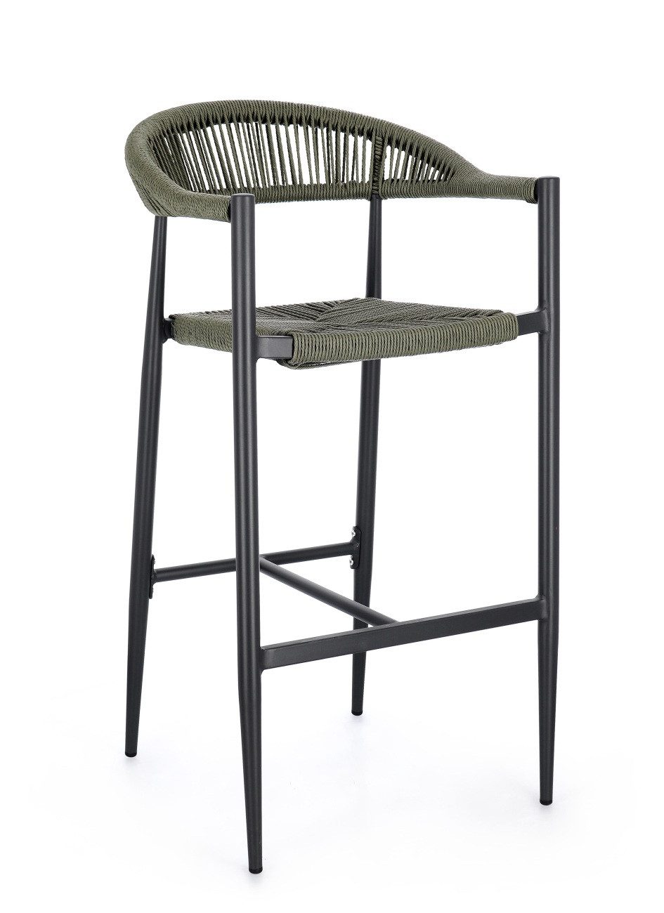 Bizzotto Barhocker Jandia aus Aluminium, Anthrazit / Grün