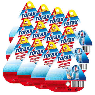 rorax 12x rorax Rohrfrei Power-Granulat Portionspack 60g - Wirkt sofort & lö Rohrreiniger
