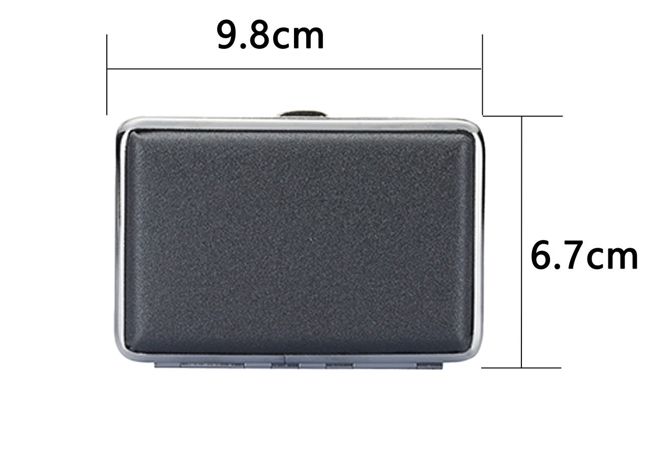 CHAMP Tabakbeutel ZIGARETTENETUI "SHINY" mit Glitzer für 12 Zigaretten 78 (Anthrazit), aus Metall Leder Optik Zigarettenbox Zigarettendose Box Dose Etui Case
