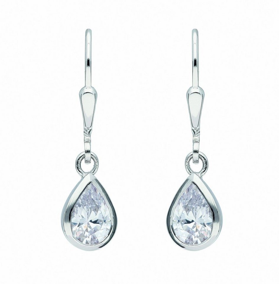 Adelia´s Paar Ohrhänger Damen Silberschmuck, 925 Sterling Silber  Silberschmuck für Damen, Maße - Breite 6,9 mm - Höhe 8,5 mm