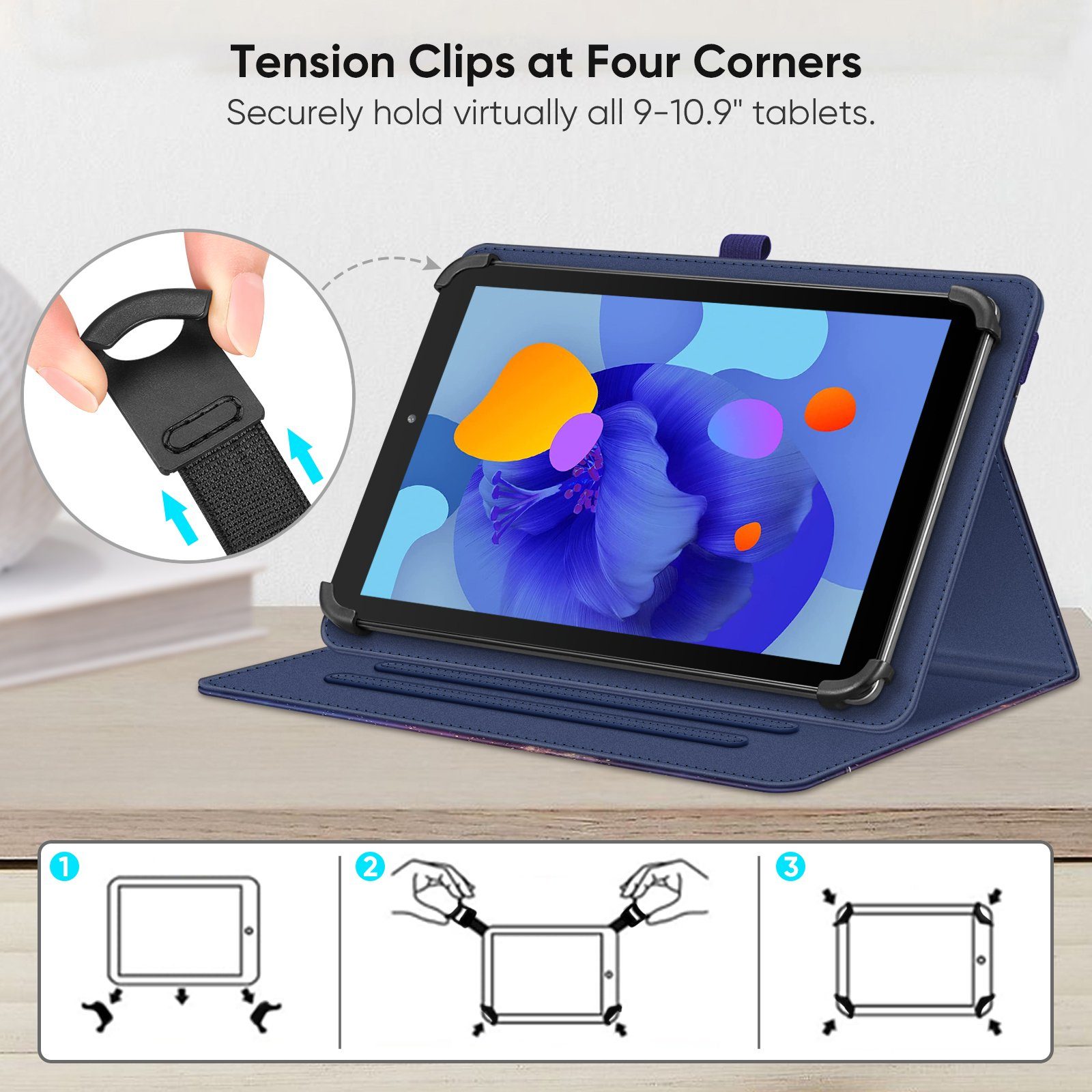 Fintie Tablet-Hülle Universal Hülle für Blackview Tab60 WiFi Tablet 10''/Tab 70/Tab 80 10" – Bild 5 von 5