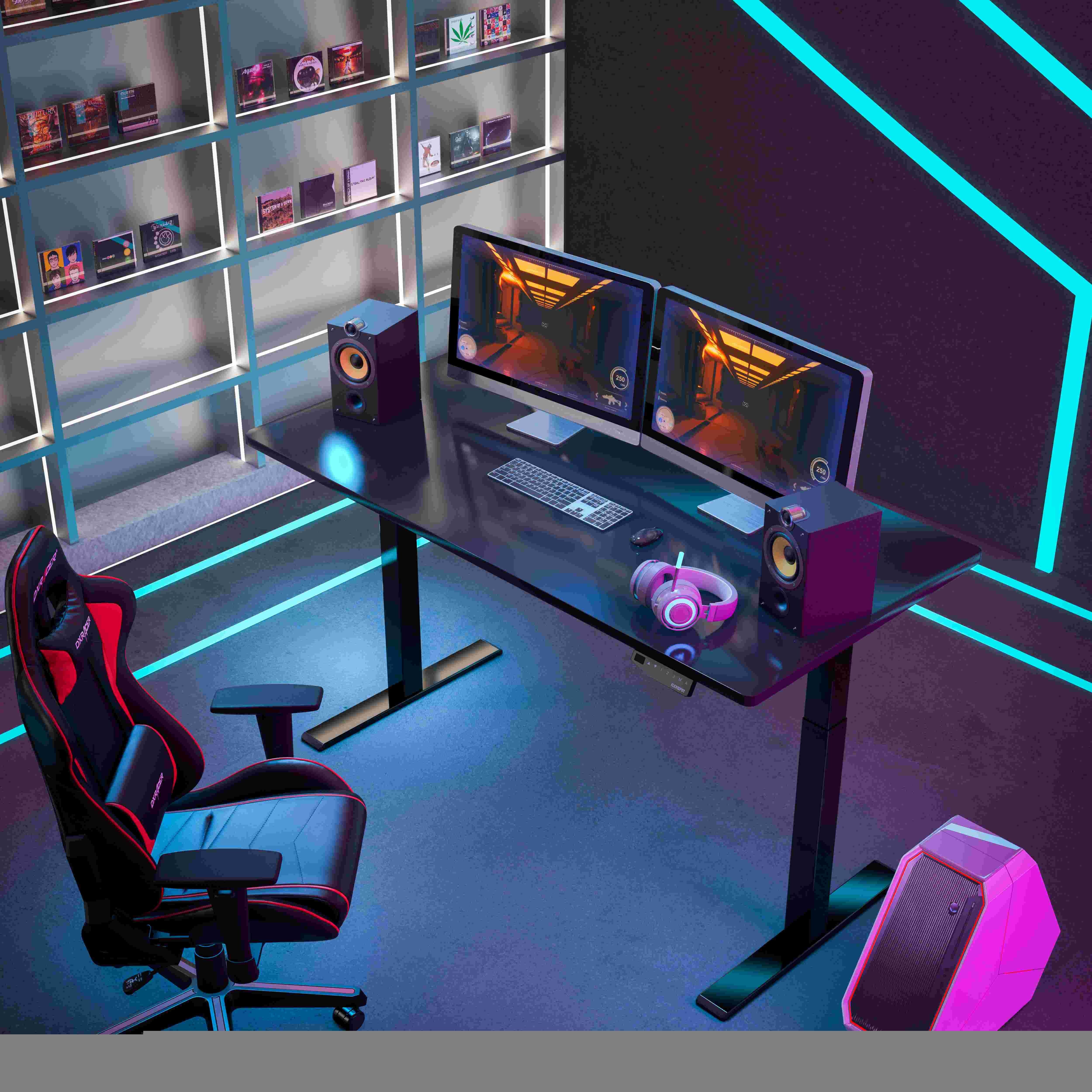 SANODESK Gamingtisch SANO-GAMING, Höhenverstellbarer Gamingtisch, Schreibtisch, 160 x 80 cm