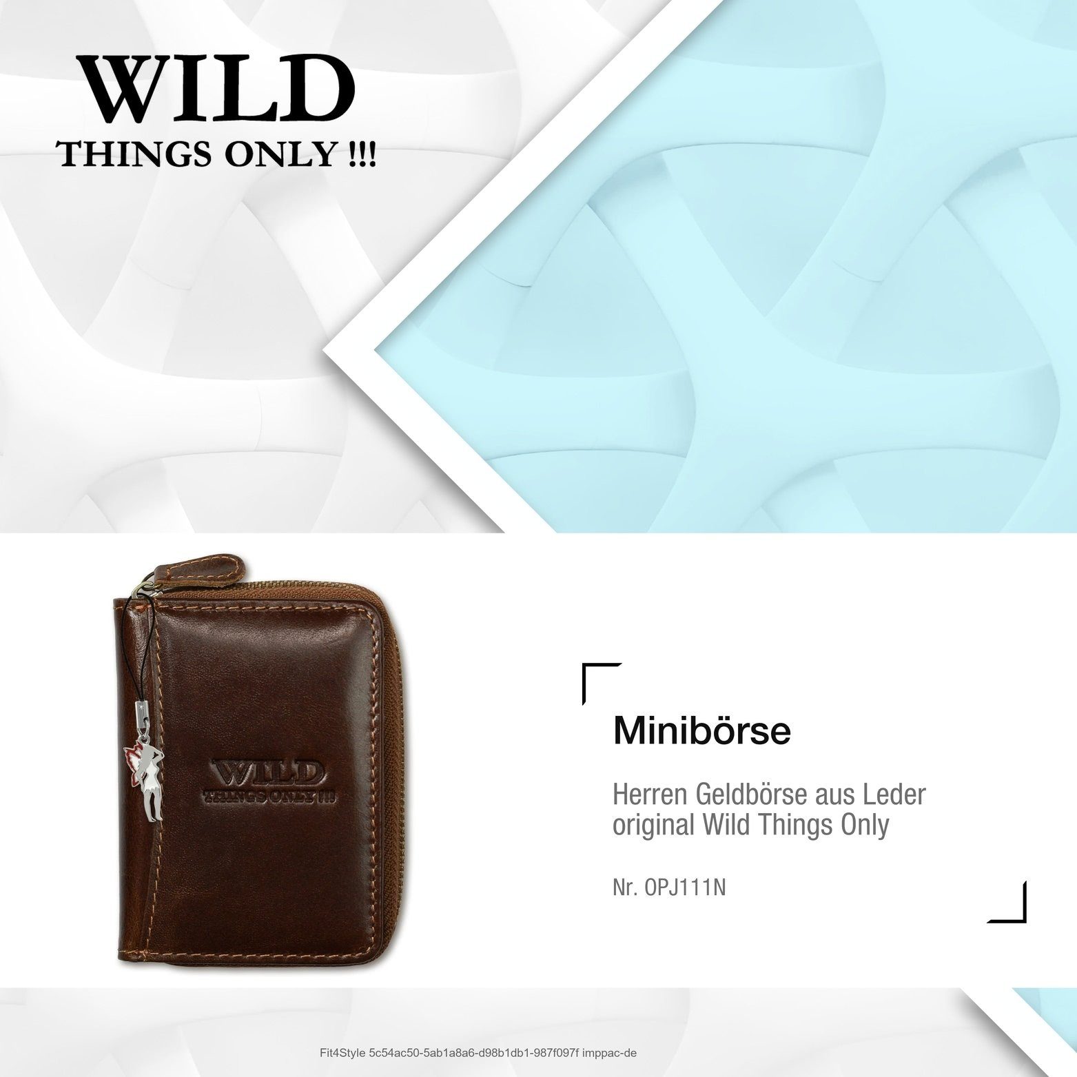Wild Things Only Größe Portemonnaie), aus Portemonnaie Only Minibörse, 8cm RFID Wild ca. braun, Echtleder (Portemonnaie, Blocker Mini Leder !!! Things Geldbörse