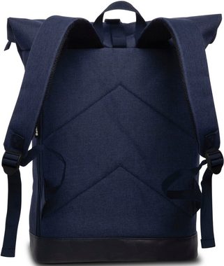 Bench. Laptoprucksack Roll-Top, dunkelblau/weiß