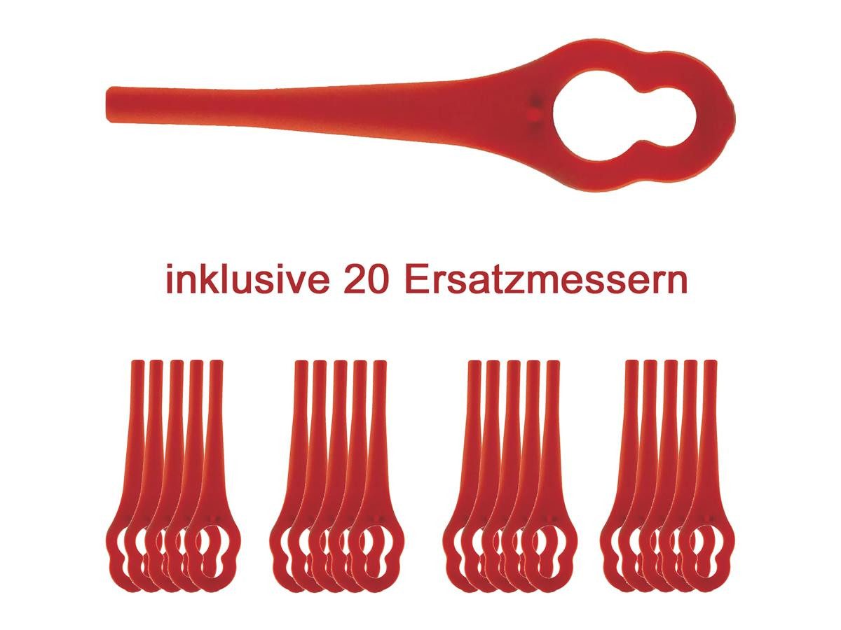 KRAFTIXX® Rasentrimmer-Deflektor KX-ART 1826 Li, Set 23-St. Inkl. 2,0 Ah Akku und Ladegerät), kompatibel mit Einhell Power X-Change Akkusystem