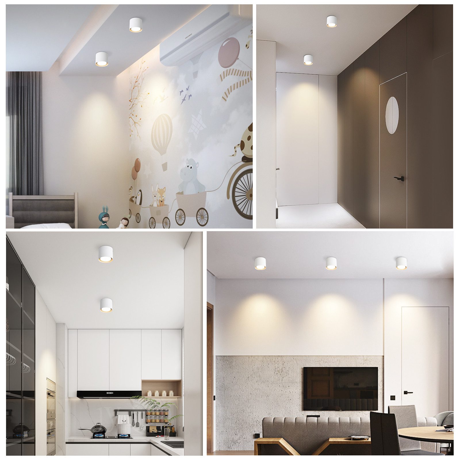 Foco led de superficie blanco redondo orientable 5w_voghion.com