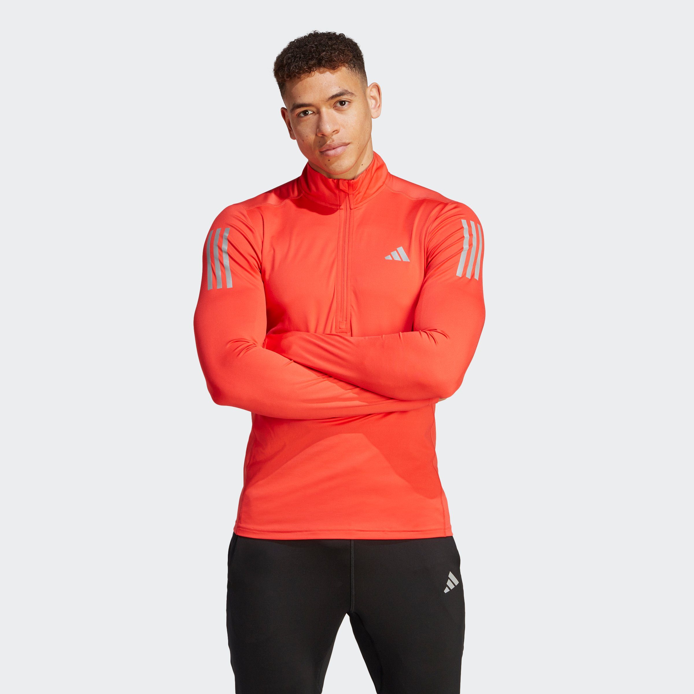 adidas Performance Rollkragenshirt OWN THE RUN 1/4 ZIP Bright Red | 