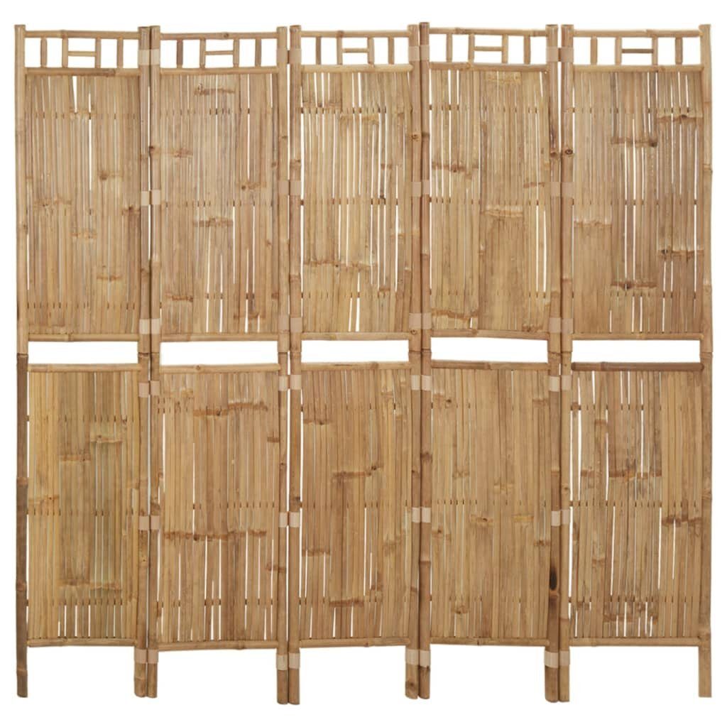 furnicato Raumteiler Bambus 200x180 cm 5-tlg