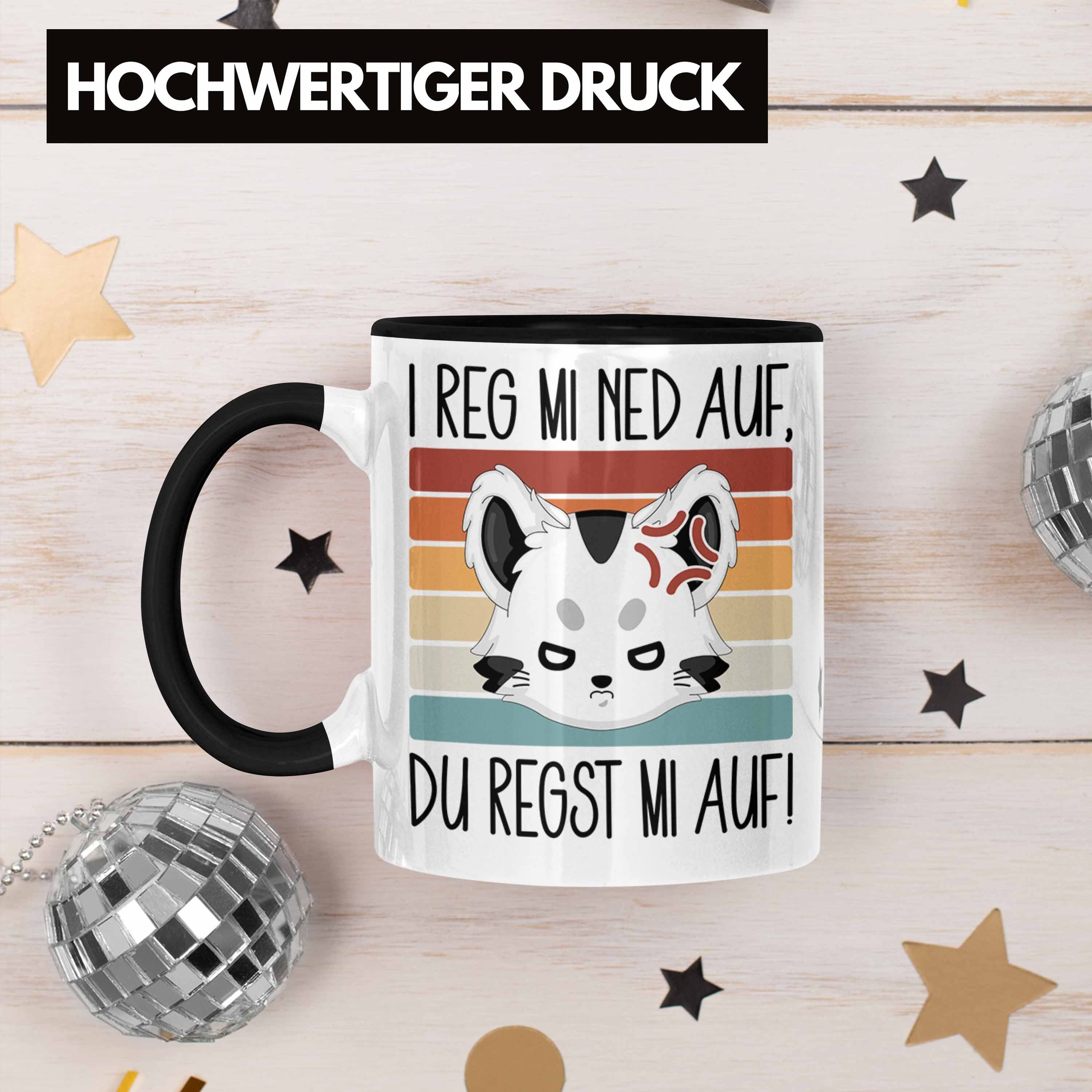 Reg Trendation Mi Auf Geschenkid Auf Mi Ned Tasse Schwarz Tasse Katzen I Du Kaffee-Becher Regst