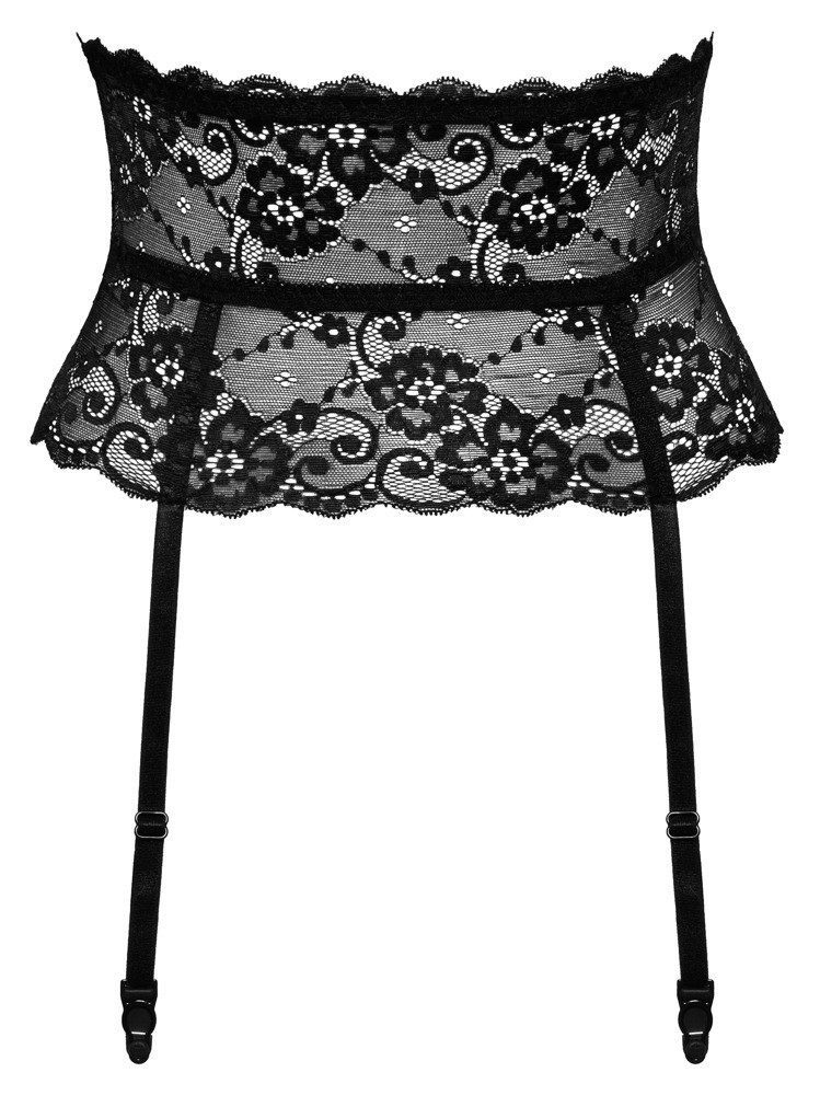Cottelli Collection Strumpfhalter Spitzen-Strumpfgürtel - schwarz, transparente Spitze