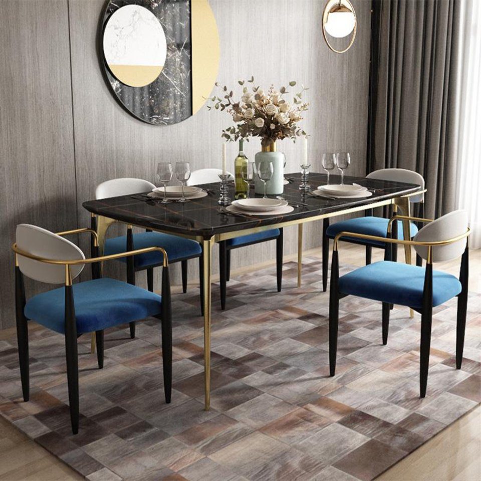 JVmoebel Essgruppe, Esszimmer Gruppe Komplett Set Garnitur 7tlg Tisch Tische Luxus Holz Schwarz