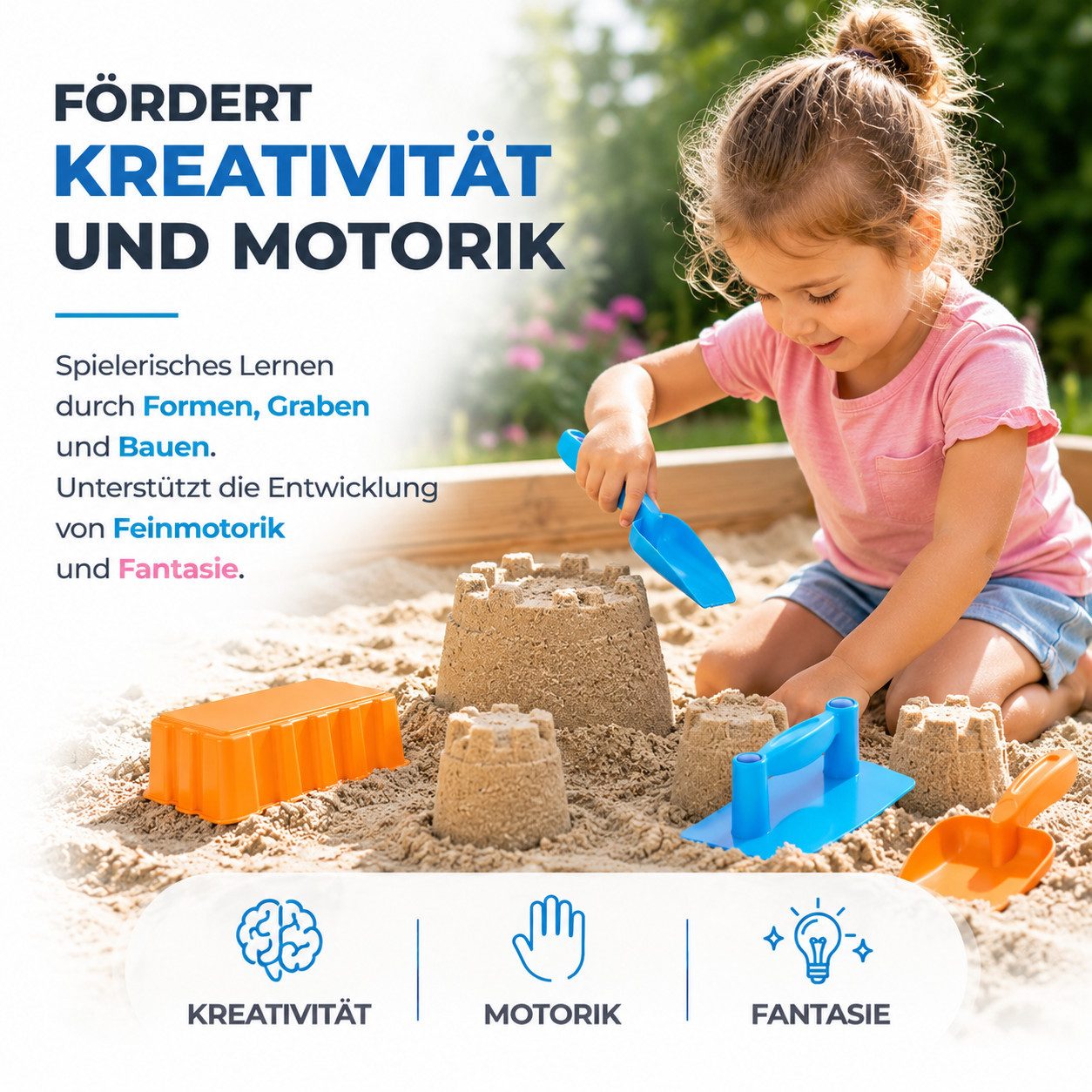 TK Gruppe Sandform-Set Sandspielzeug-Set aus Kunststoff, 4-, 9- oder 11-teilig – Bild 4 von 5