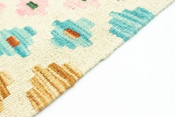 Wollteppich Kelim Afghan Teppich handgewebt beige, morgenland, rechteckig, Höhe: 5 mm, Kurzflor