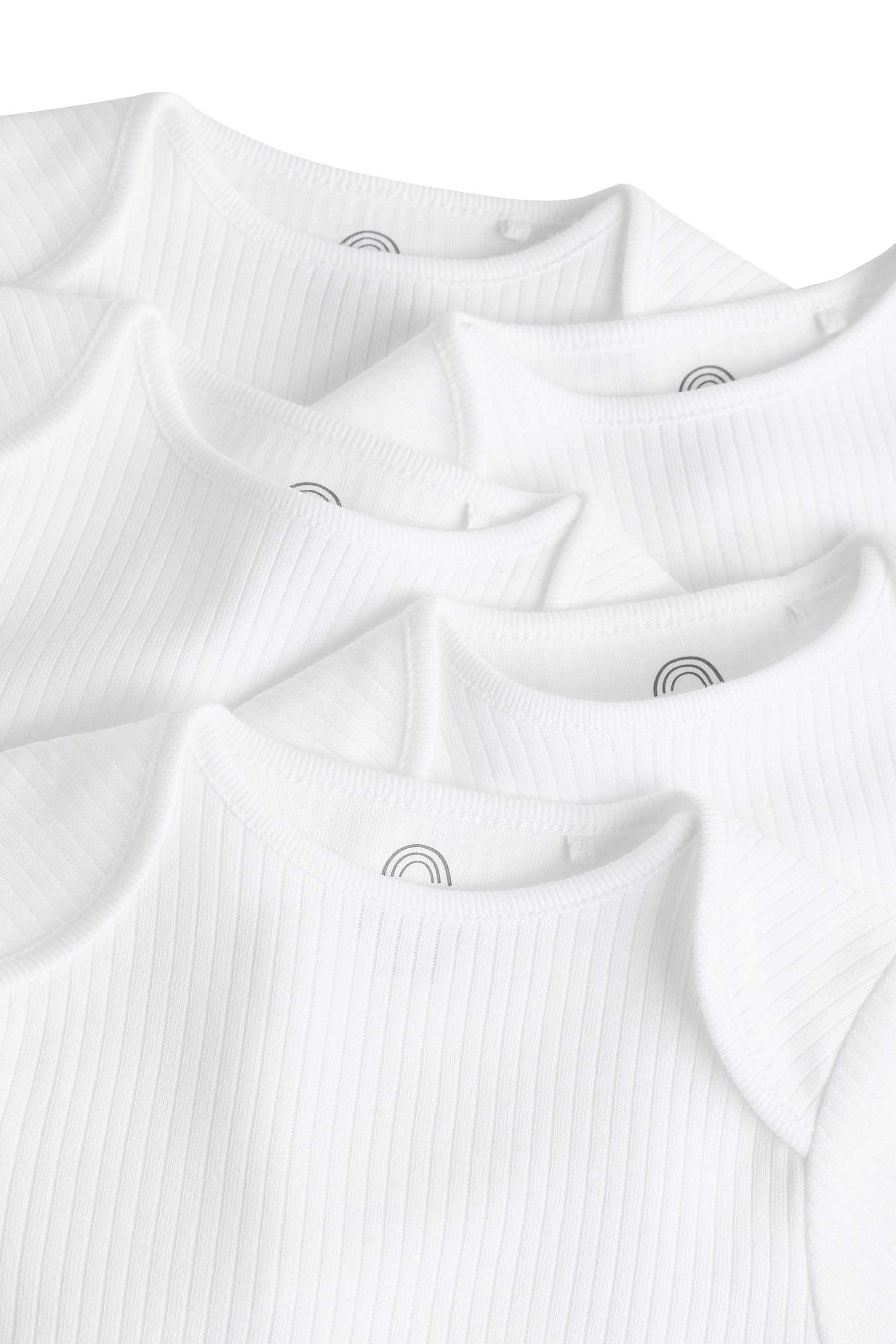 Next Langarmbody Langärmelige, gerippte Baby-Bodysuits, 5er-Pack (5-tlg)