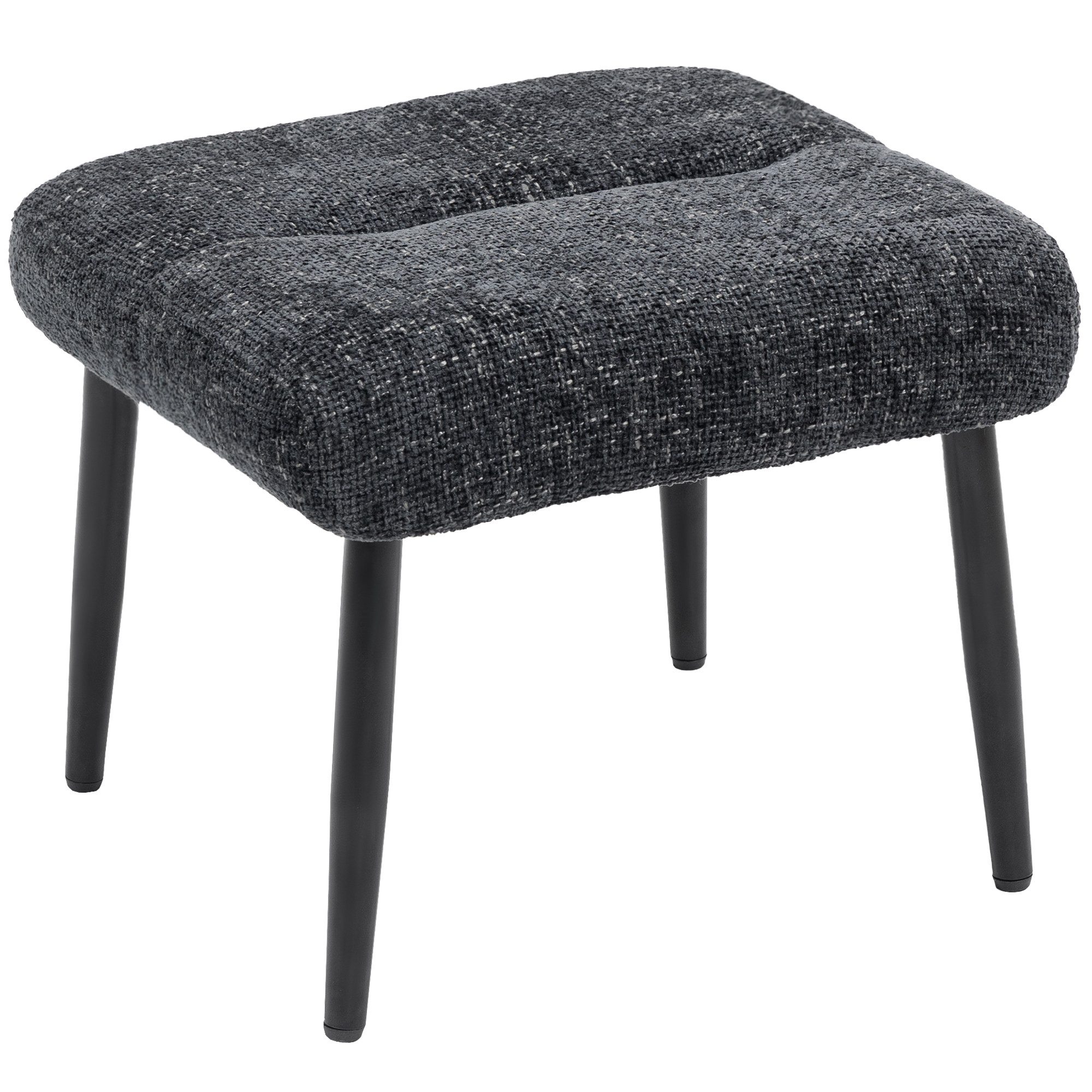 HOMCOM Fußhocker Sitzhocker mit weichem Sitzkissen Stahlbeinen Ottoman (Polsterhocker, 1 St., Fußstütze), für Schlafzimmer, Wohnzimmer, Dunkelgrau