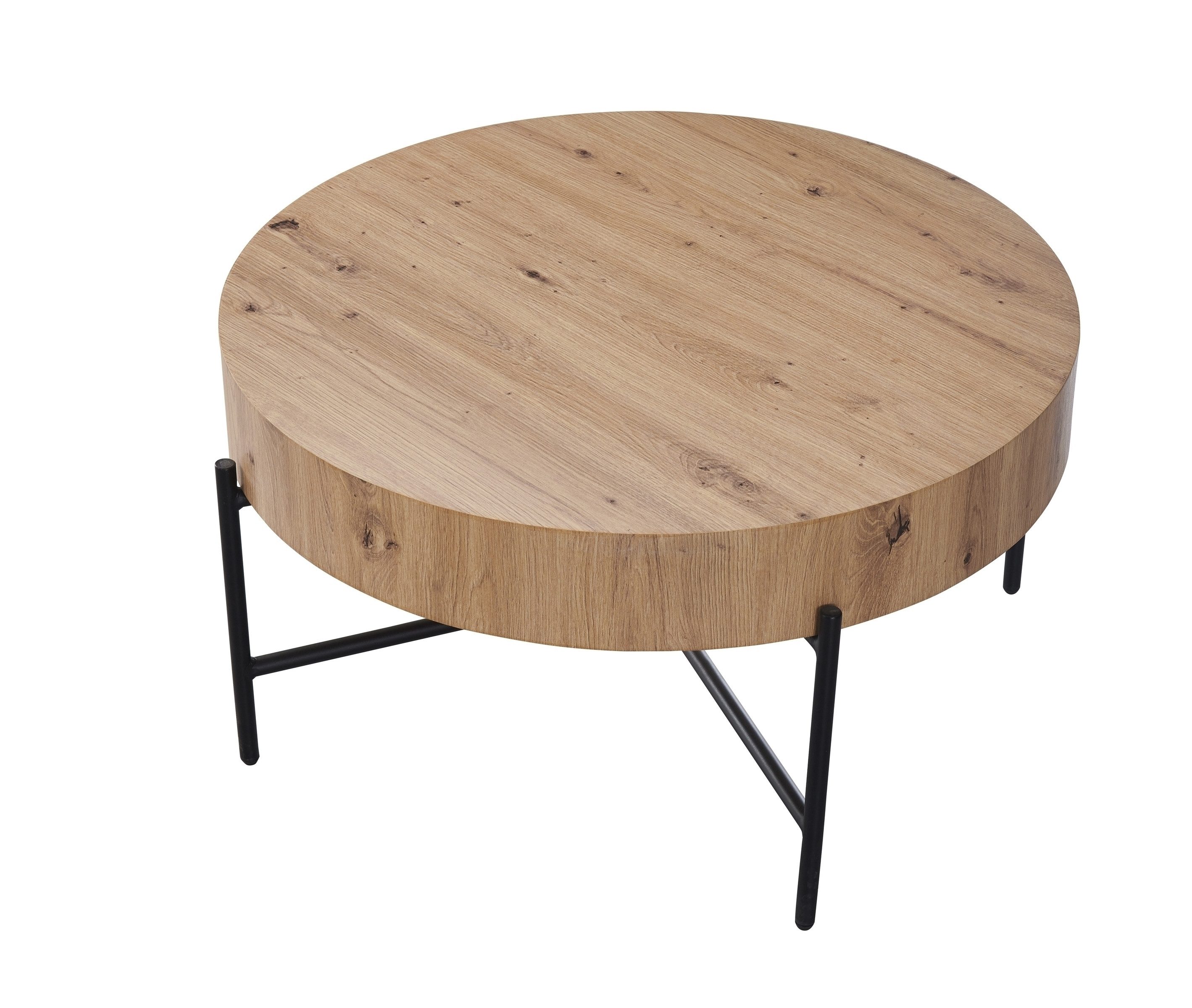 PREISBRECHER Couchtisch Antonia, in Artisan Eiche Dekor, schwarz, MDF, Metall - 42x80 (HxD)