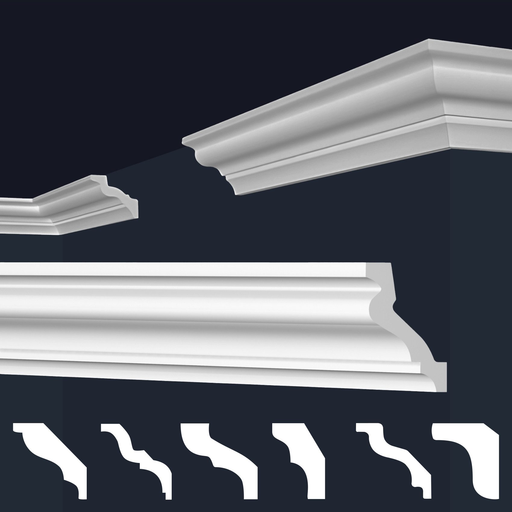 marbet design Stuckleiste E-31, 50 Meter / 25 Leisten, XPS Styropor weiß - günstig online kaufen