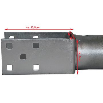 TRUTZHOLM Einschraub-Bodenhülse 2x U-Profil Einschraubhülse Bodenhülse feuerverzinkt L 675mm / 70mm, für Abmessungen Spitze bis Boden der Lasche (HxBxT): ca. 54x7x7cm - Abmessungen Lasche (LxBxH): ca. 7x7x13,5cm, zum Eindrehen, (2er Set, 2-St)