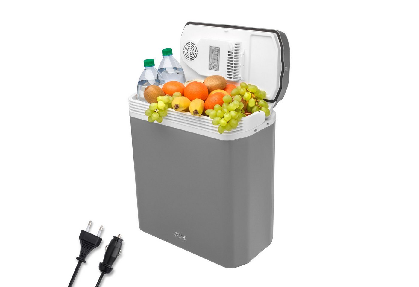 TZS FIRST AUSTRIA Elektrische Kühlbox 24L, Kühlbox, 12V /230V Anschluss, 12-V-Stecker fürs Auto, für Camping, Festivals, Reisen, mit Kühl- und Warmhaltefunktion